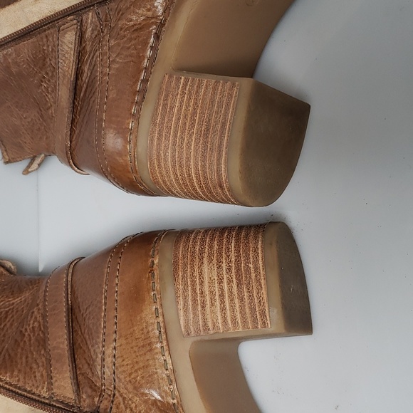 Dansko Hayley Ankle Boot Women's Size 42 Brown Milled Calf Tan Leather Zip Block - Picture 16 of 16